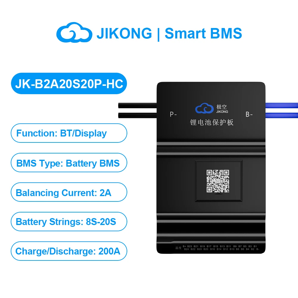 JKBMS 100A 200A B2A24S15P V19 Smart BMS 12V 24V 48V Actieve Balancer voor LiFePo4 Li-ion Lto Batterij BD6A24S10PD JIKONG Bluetooth BT HC RS485 BD6A20S10P JKBMS JIKONG B2A20S20P