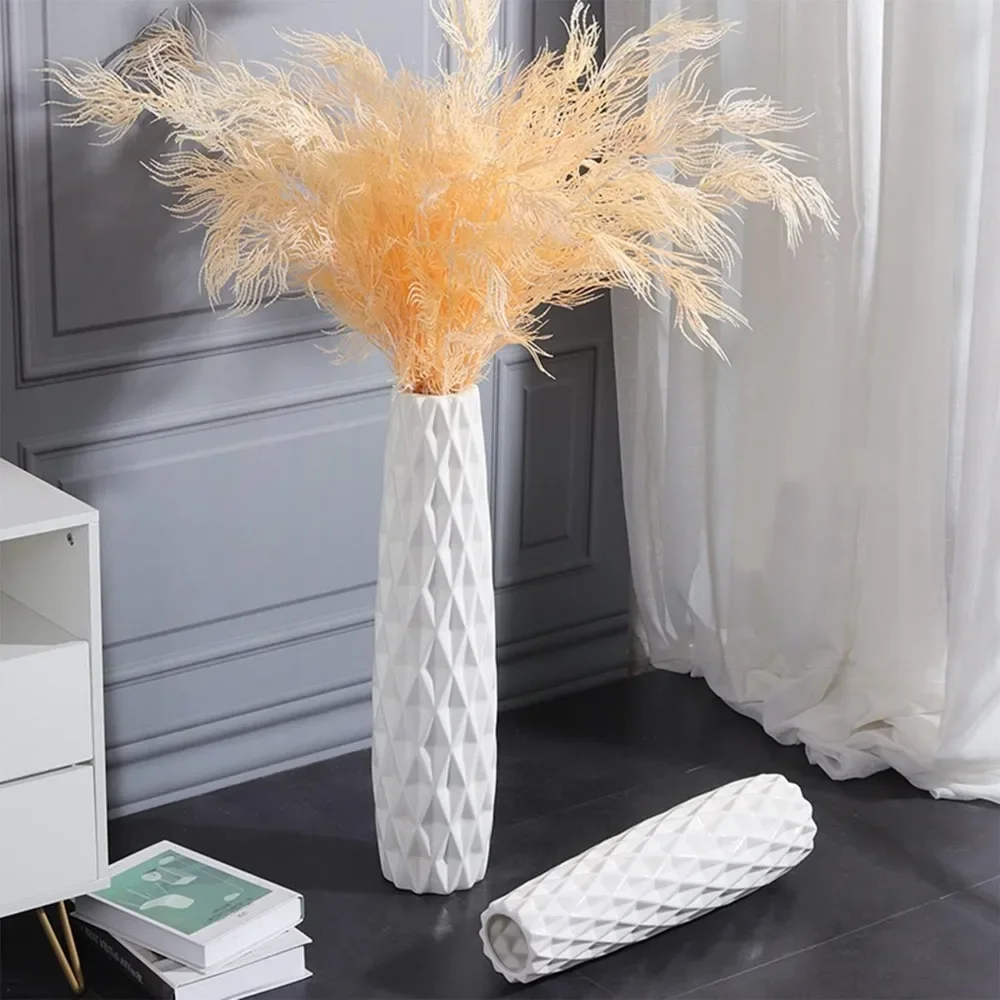 Vase Modern Large Flower Tall Vases for Office Vintage Home Decor Interior Ceramic White Tall Floor Vase 28 Inches Farmhouse