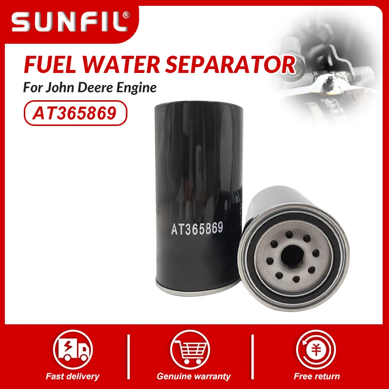 

AT365869 RE503676 FS19754 Сепаратор топливной воды для двигателя John Deere 6068 6090 6135 6136, трактор 2704 2904 3204 7R210 7R330 83