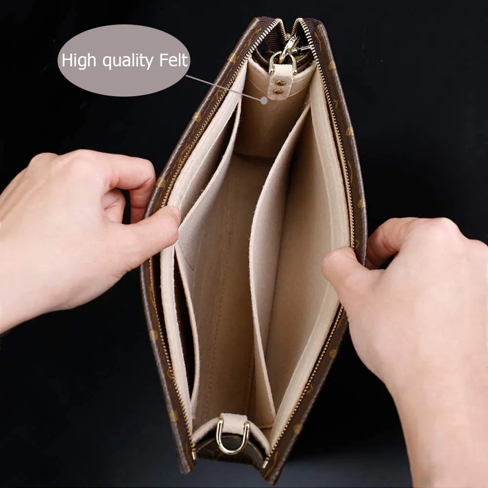 For Toiletry pouch 19 26 bag purse insert Organizer Makeup Handbag travel organizer Inner Purse Cosmetic bag base shaper