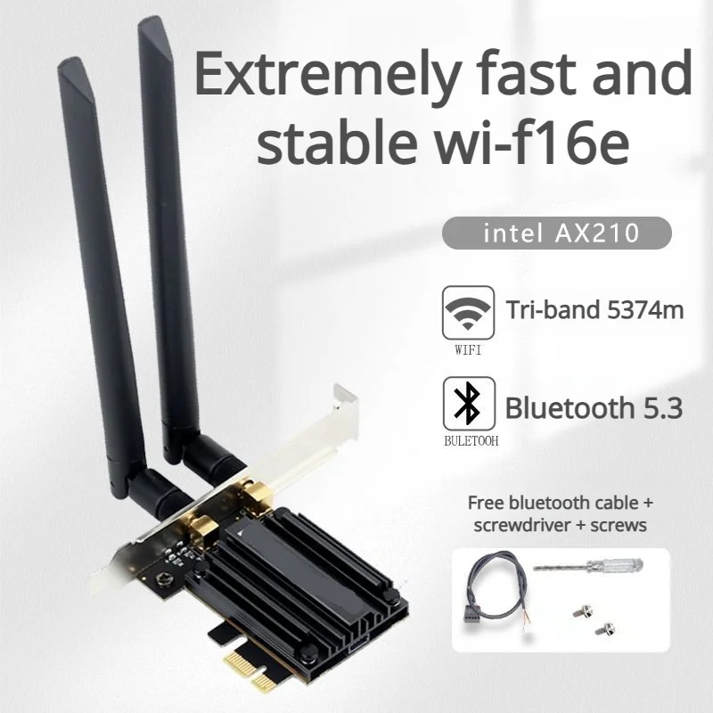 

AX210 Wireless PCI-E Adapter Tri-Band Network Wi-Fi Card For PC Win 10/11 WiFi Adapter Bluetooth 5.3