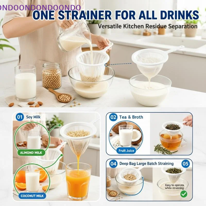 White Strainer Ultra-fine Mesh Strainer With Handle For Food Coffee And General Straining