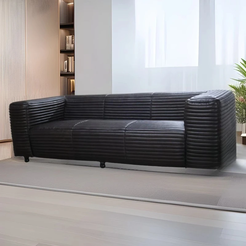 Genuine leather sofa living room 2025 new three-seater first-floor cowhide high-end sofa European villa