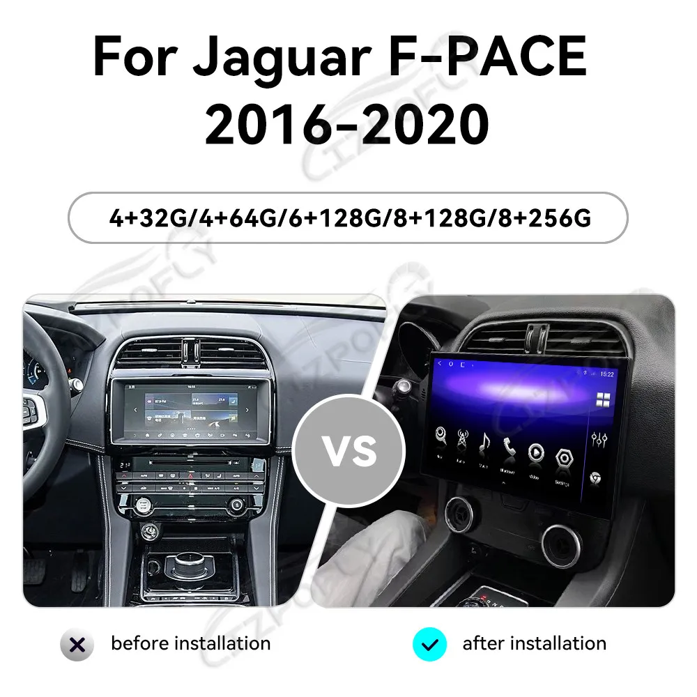 Lizpofly 13.3 inch car radio for Jaguar F-PACE 2016-2020 Android head unit IPS touch screen car GPS navigation multimedia player