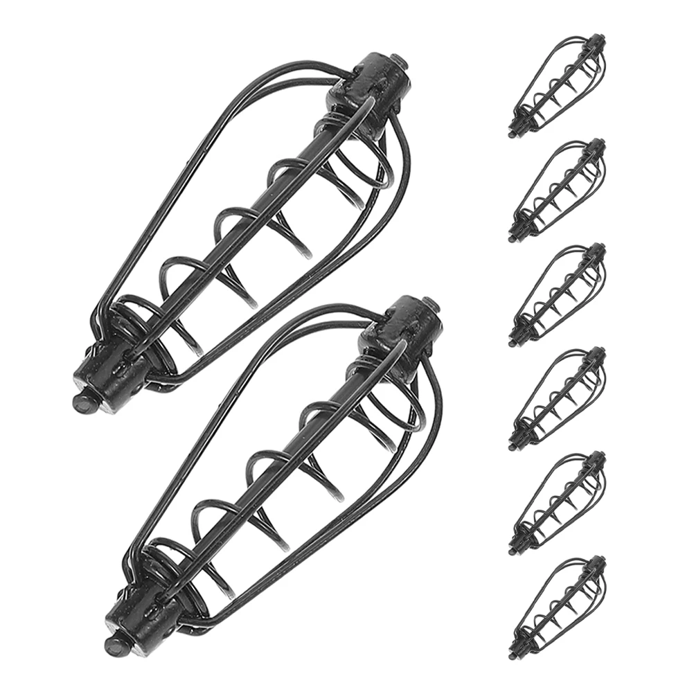 

8pcs Spring Bait Thrower European Style Carp Fishing Feeder Electroplated Distance Casting Tool Outdoor Fishing Accessory