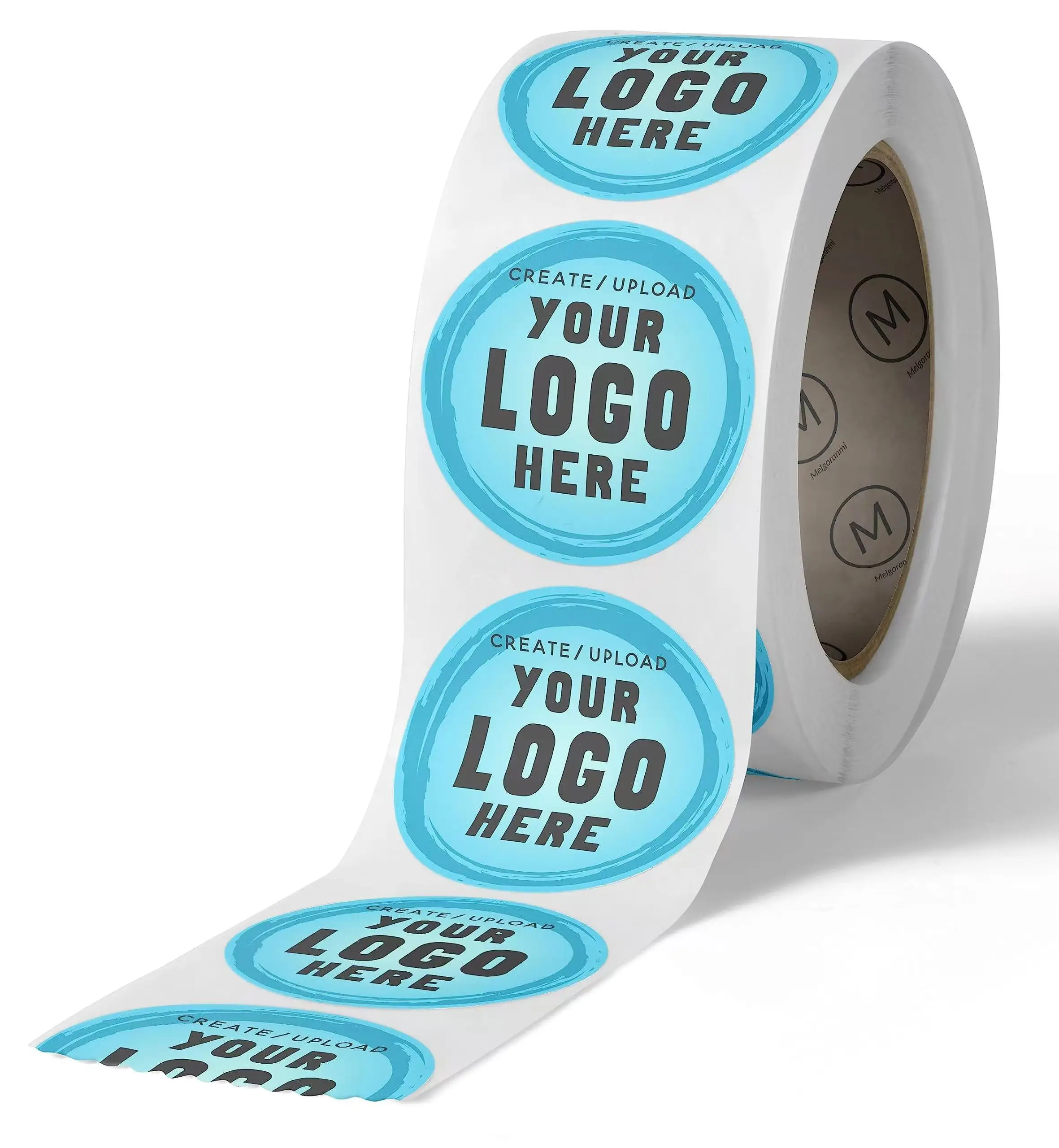 Custom Gold Foil Logo Sticker Adhesive Vinyl Label Roll Waterproof Packaging Roll Adhesive Sticker Logo Private Food Labels