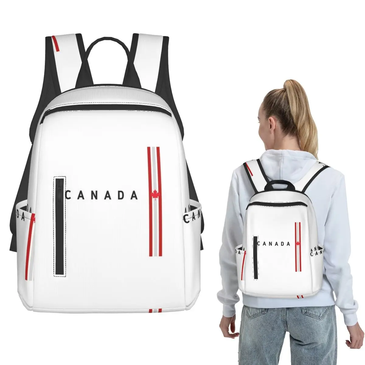 Canada Flag National Culture Backpack Large Capacity Boys Girls BookBag School Bag Shoulder Bags for Men Women