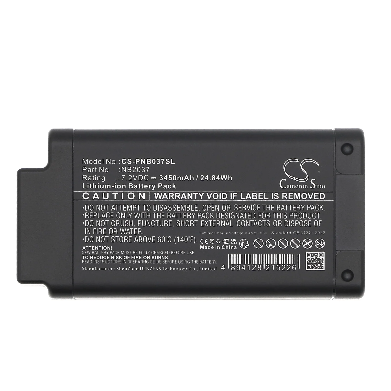 CS Replacement Battery for Olympus EPOCH 6LS,EPOCH 6LT PN:003-003988-01,BATT-10025,NB2037,NB2037CD,NB2037CD 3450mAh / 24.84Wh