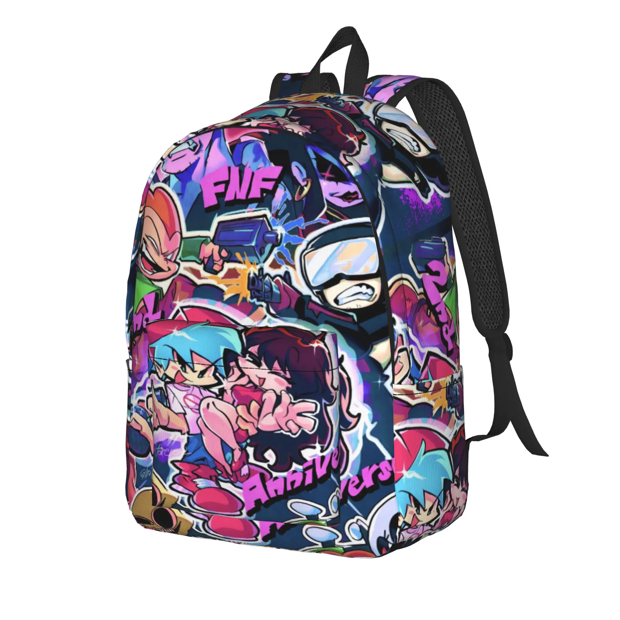 Cartoon Youthful Friday Night Funkin Backpack  Modern Backpacks Male Cycling Durable School Bags Design Rucksack
