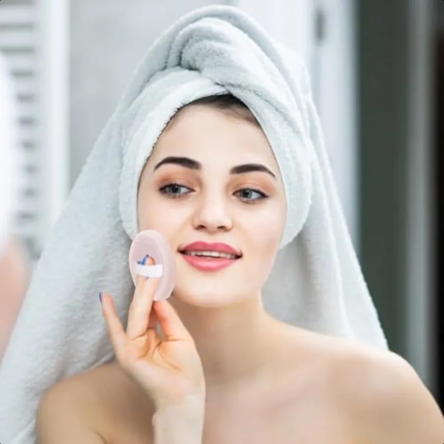 12個入りセッティングパウダーパフ、丸型ピンクメイクアップパウダーパフ、丸型コットンパウダーパフ、コットンコスメティックパフ、ミニポータブルスポンジ