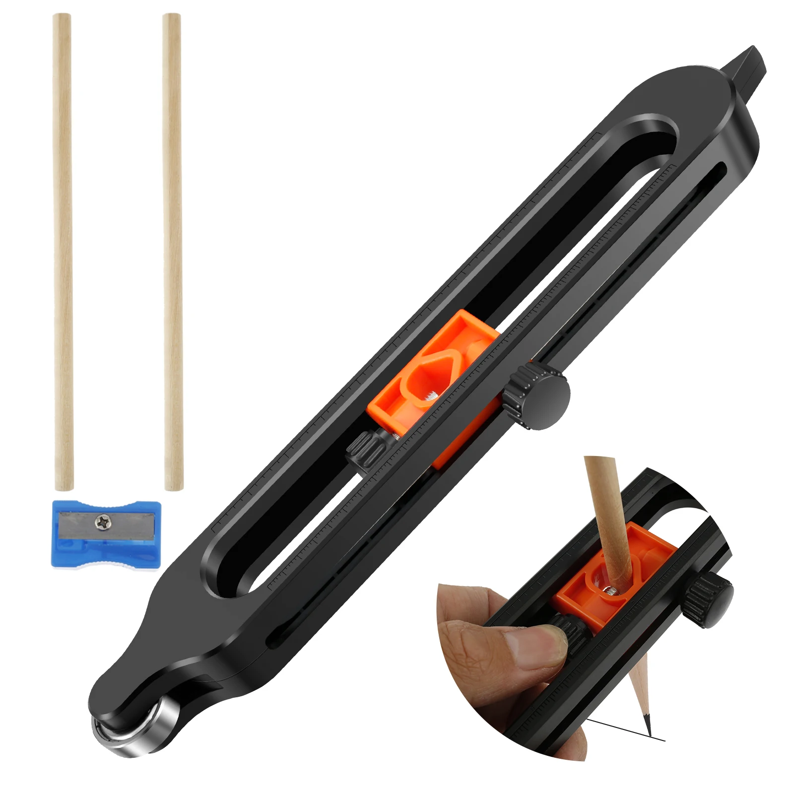 

Precise Contour Scribe Tool with Lock Adjustable Contour Gauge Scribe Tool with 2 Pencils Irregular Shape Duplicator for Craftsm