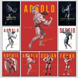 Fitness Motivation Poster Arnold Schwarzenegger Bodybuilding Muscle Canvas Painting Wall Art For Gym Bedroom Home Decor