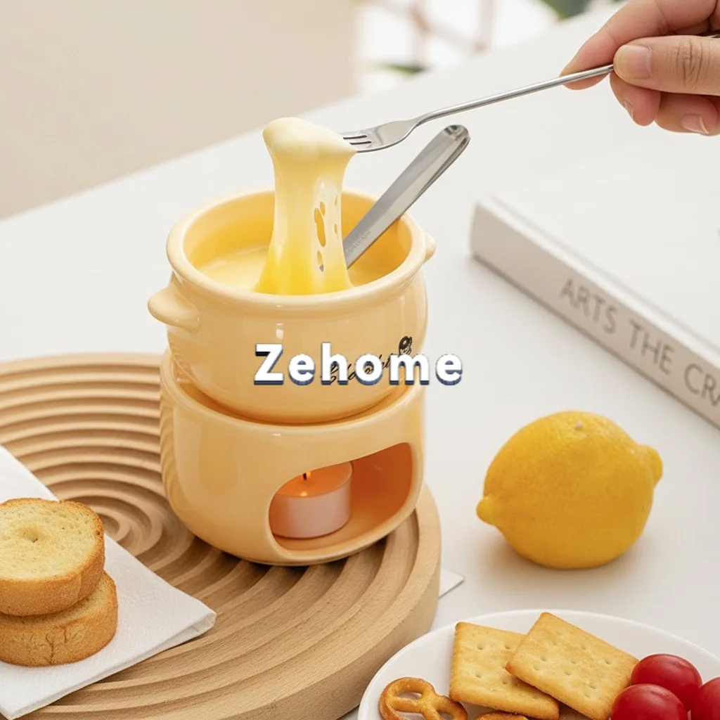 Ceramic butter melted hot pot caramel chocolate cheese melted pot dessert special high-value party props