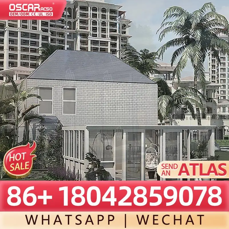 

Modular Sliding Aluminum Frame Door Tempered Glass Sunroom Gable Conservatory for Patio Balcony Garden sunroom