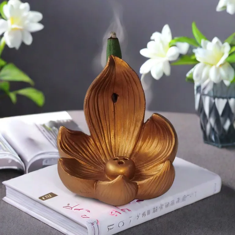 

Resin Incense Burner Stick Holder Buddhism Lotus Line Incense Plate Sandalwood Coil Base Temples Yoga Studios Home Decoration