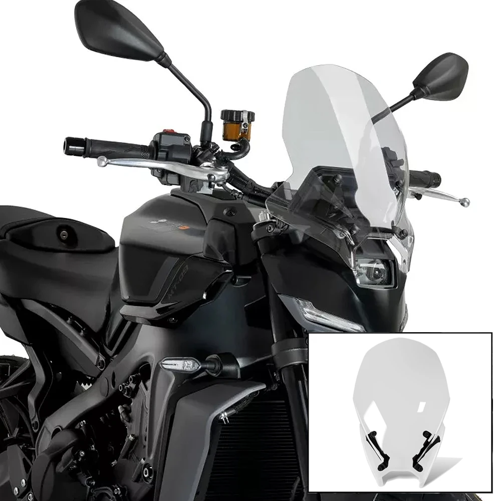 

For Motorcycle Front Heightening Windshield Windscreen Spoiler Baffle Wind Deflectors Fairing Deflector MT-09 MT09 SP 2024 2025