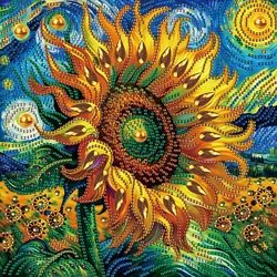 DIY Sunflowers 5D Special Shape Diamond Art Kits for Beginners,Diamond Art Painting Kits for Home Wall Decoration Gift