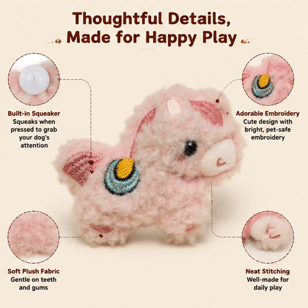 Juguete masticable de peluche para cachorros y perros pequeños - imagen 2