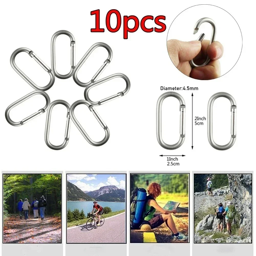 10pcs Stainless Steel Carabiner