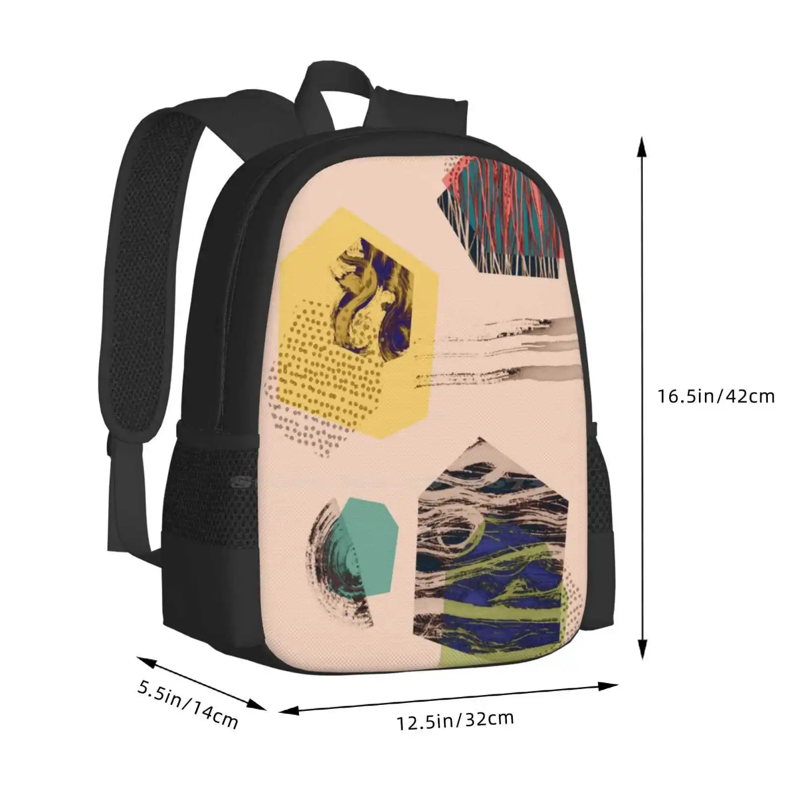 Rocks 3 New Arrivals Unisex Bags Student Bag Backpack Japanese Zen Garden Textures Block Shapes Overlapping