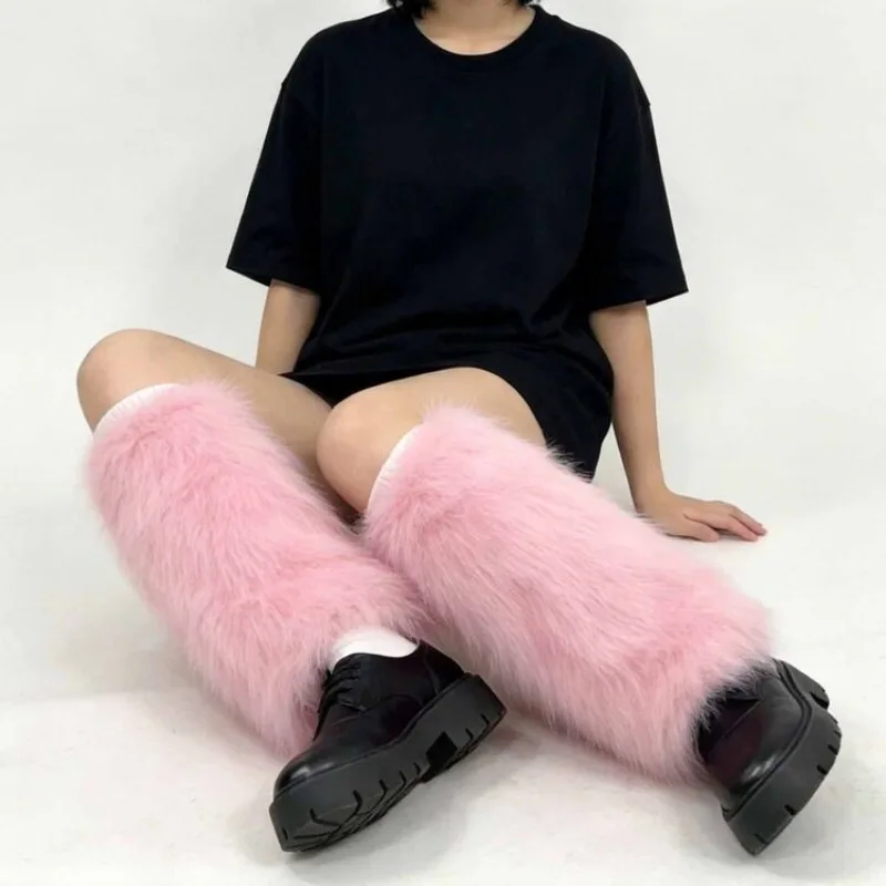 Imitation Fox Fur Plush Socks Fur Leg Cover Stage Performance Warm Cosplay Halloween Rave Party Leg Warmers - view 5