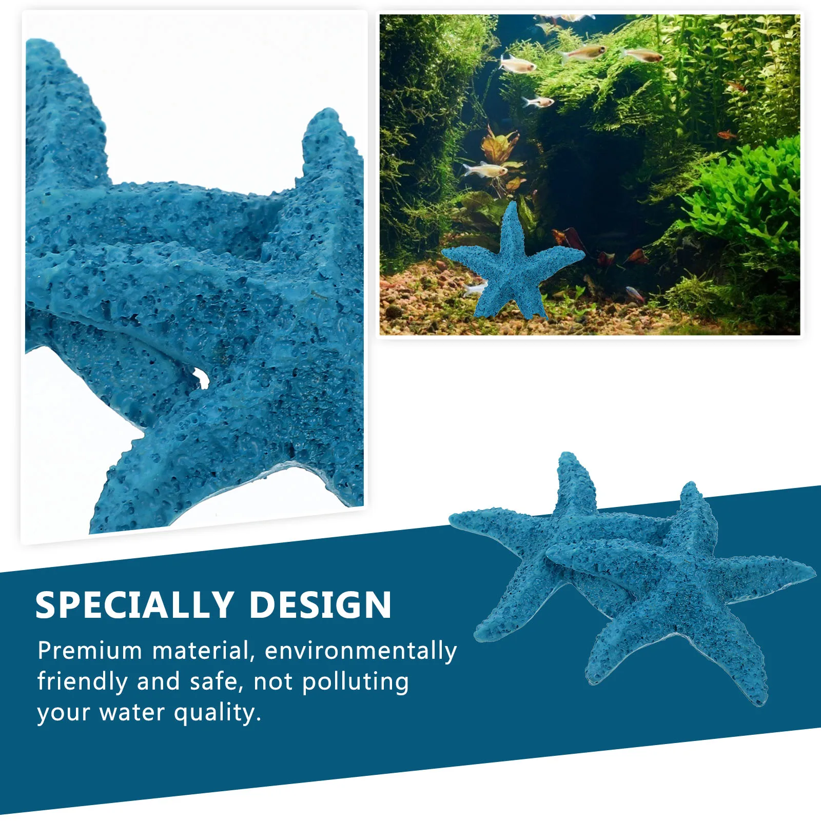 

2 Pcs Decoration Artificial Marine Animals Tank Ornament Resin Fake Landscaping Seaside Aquarium Supply