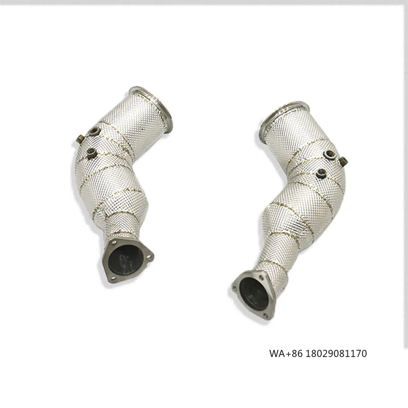 OEM High Performance Stainless Steel Free Flow Turbo Exhaust Downpipe for  RS6 RS7 C7 4.0T 2013-2018 with Precision Fit