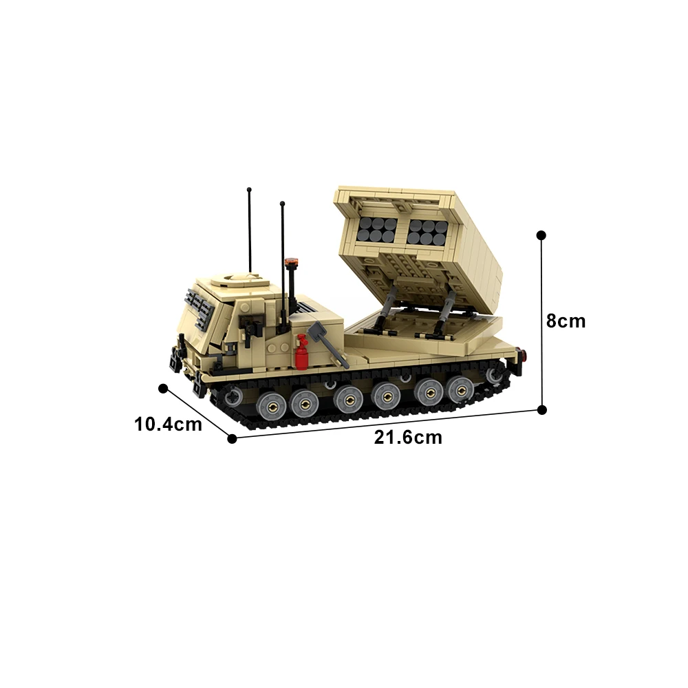 US Army M270 MLRS Armored Vehicle Building Block Military Theme Off-Road Model Missile Car DIY Brick Toy Birthday Gift Kid Adult