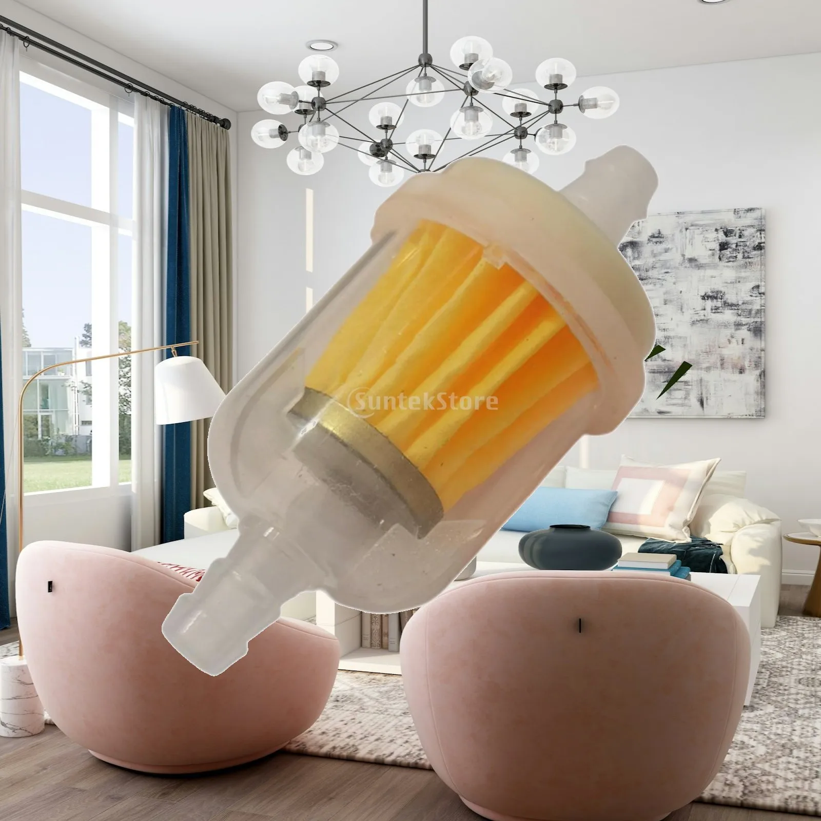 Inline Fuel Filter Transparent Fuel Filter Cup Leaktight Bulk Value for Small Engine Mechanics, Compression-Ignition Conversion