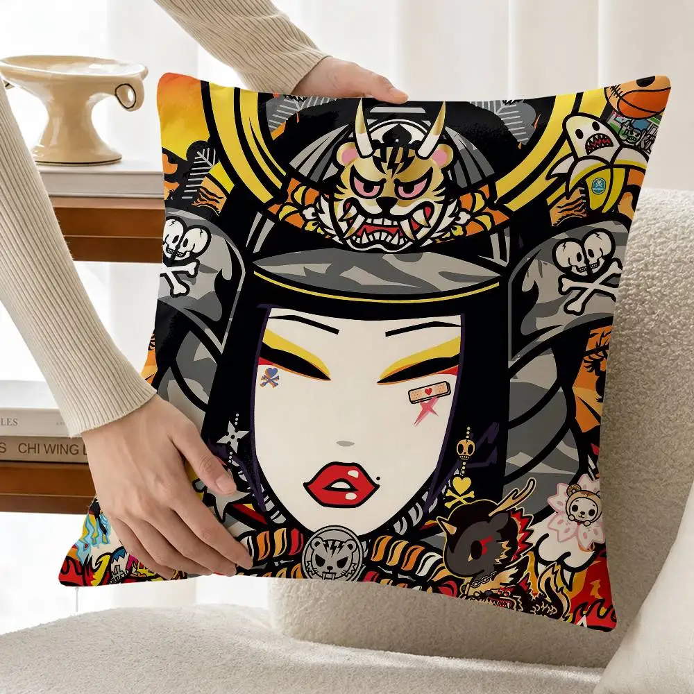 Cute Magical T-Tokidoki-s Customizable Square Cushion Cover Double Sided Print Pillow Case