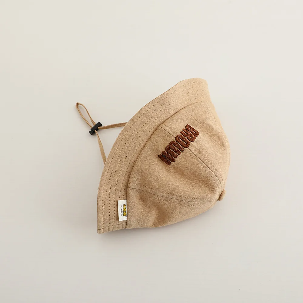 New Baby Bucket Hats Spring Cute Embroidered Letter Sunhat Fishing Hat Sunshade Visor Boys Girls Outdoor Beach Cap For 6-24M
