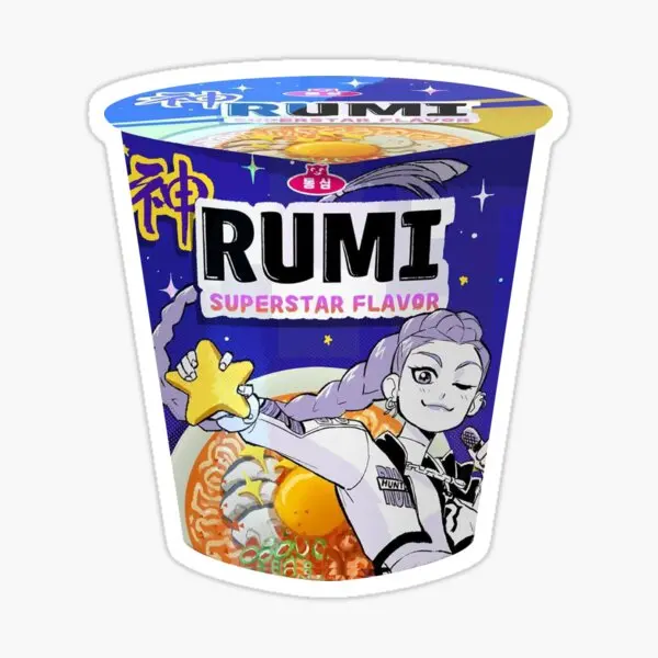 Rumi Superstar Sabor Ramyeon Ramen 5 uds pegatinas para decoración decoraciones parachoques dibujos animados divertido fondo arte equipaje pared del coche