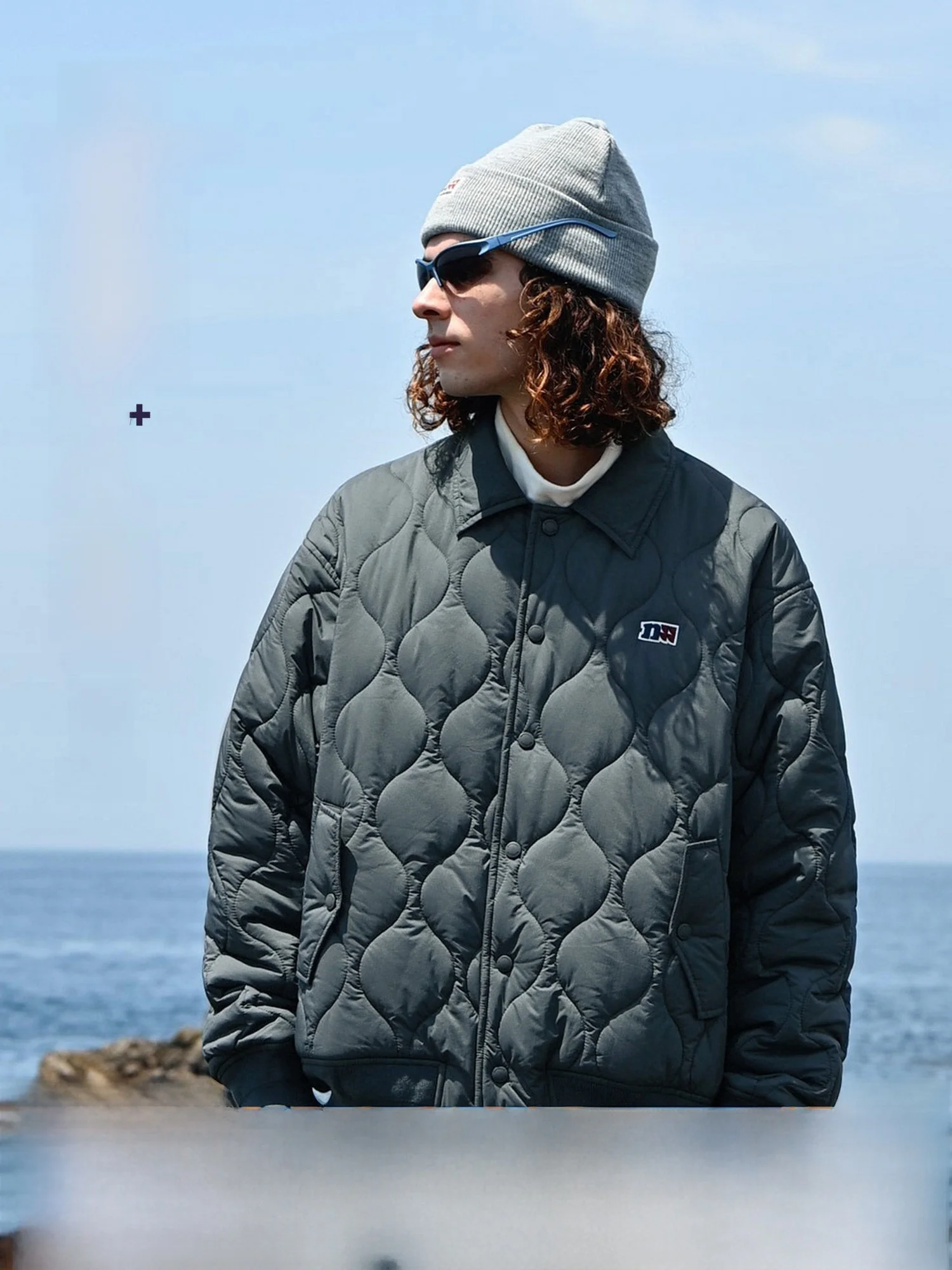 NOTHOMME Outdoor Tee-Proof Warm Cotton Jaet Gourd Quilted Cotton Coat Youth Trendy Casual Nylon Fiber Regular Fit