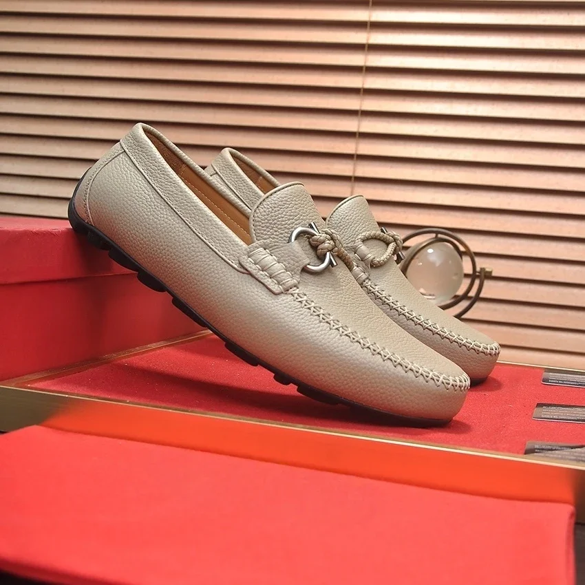 

Handmade Men's Loafers Luxury Brand Genuine Leather Cowhide Casual Shoes Breathable Non-slip Autumn Winter Shoes Holiday Gifts