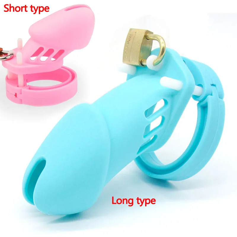 Silicone Soft Cock Cage Male Chastity Lock Device Adult Erotic Sex Toys For Men Dick Penis Ring Sleeve Cbt BDSM Chastity Cage