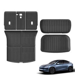 LUCKEASY for Tesla Model Y Juniper/Launch 2025 Rear Seat Backrest Protective Pad Cargo Liner Trunk Mat Anti-Kick Pad Accessories