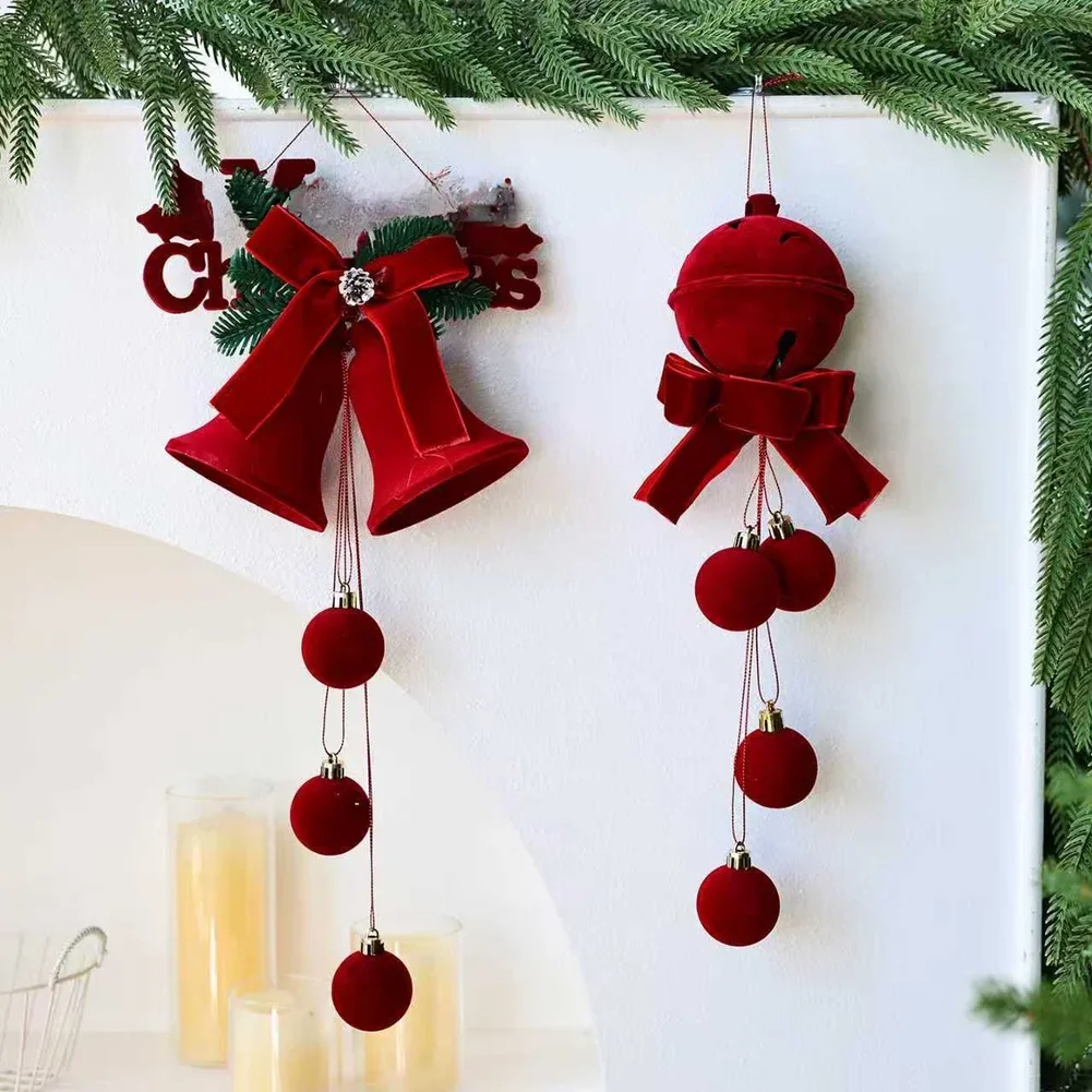 Motifs scandinaves, cloche de noël, ornements, célébration de noël, zones d'affichage, Construction résiliente, fixation sécurisée