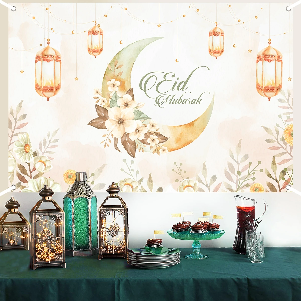 

Фон EID Мубарак, украшение Рамадана, 2025 для дома, фон Рамадан Карим, исламская мусульманская вечеринка, подарки Ид Аль Адха