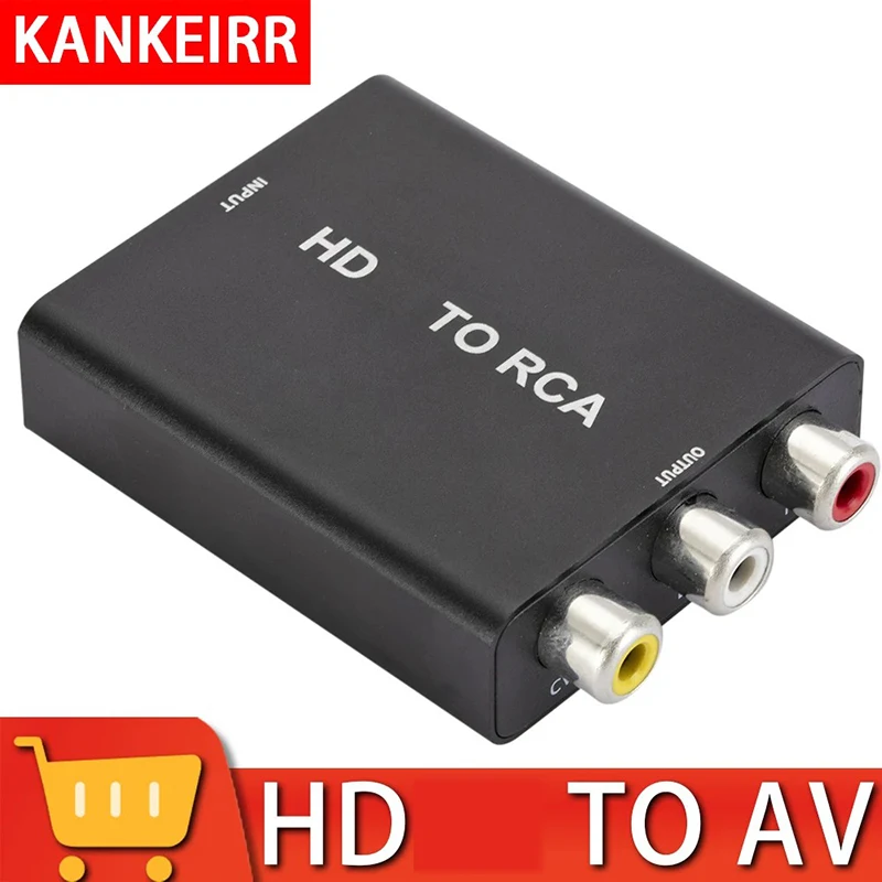 Convertitore da HD a AV HD2AV HD a RCA HD Switch 1080P supporta sia le uscite NTSC che PAL convertitore di segnale da HD a CVBS/AV