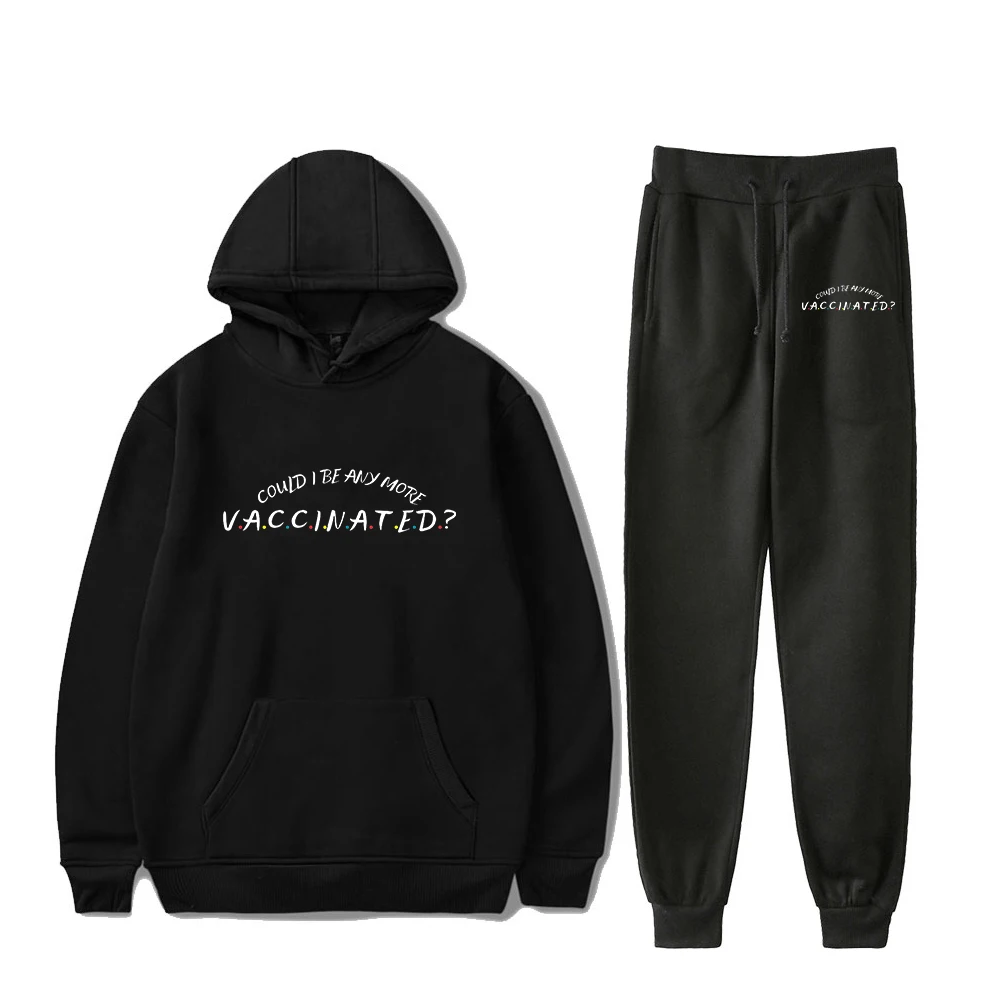 Matthew Perry Could I Be Any More Vaccinated Hoodie Jogger Pants Two Piece Set Sweatshirts+Sweatpants Women Men's Set