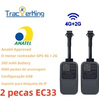 2pcs EC33 4G+2G GPS tracker with 300mAh battery TrackerKing The smallest tracker Relay GPS Rastreador GPS J16 Acc Alarm