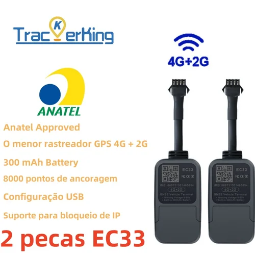 2 uds EC33 4G + 2G rastreador GPS con batería de 300mAh TrackerKing el rastreador más pequeño relé GPS Rastreador GPS J16 Acc alarma