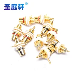 1 Pair RCA Female Socket Connector Chassis Panel Mount Adapter Audio Terminal Plug 3.5mm Plug AV Plug