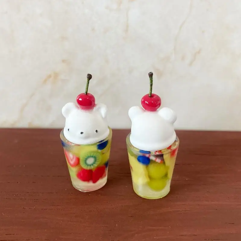 1 Peça Brinquedo Infantil 1:12 1:6 Miniatura Casa de Bonecas Sobremesa Chocolate Urso Fruta Refrigerante Copo Acessórios de Cozinha para Brincadeira de Faz de Conta