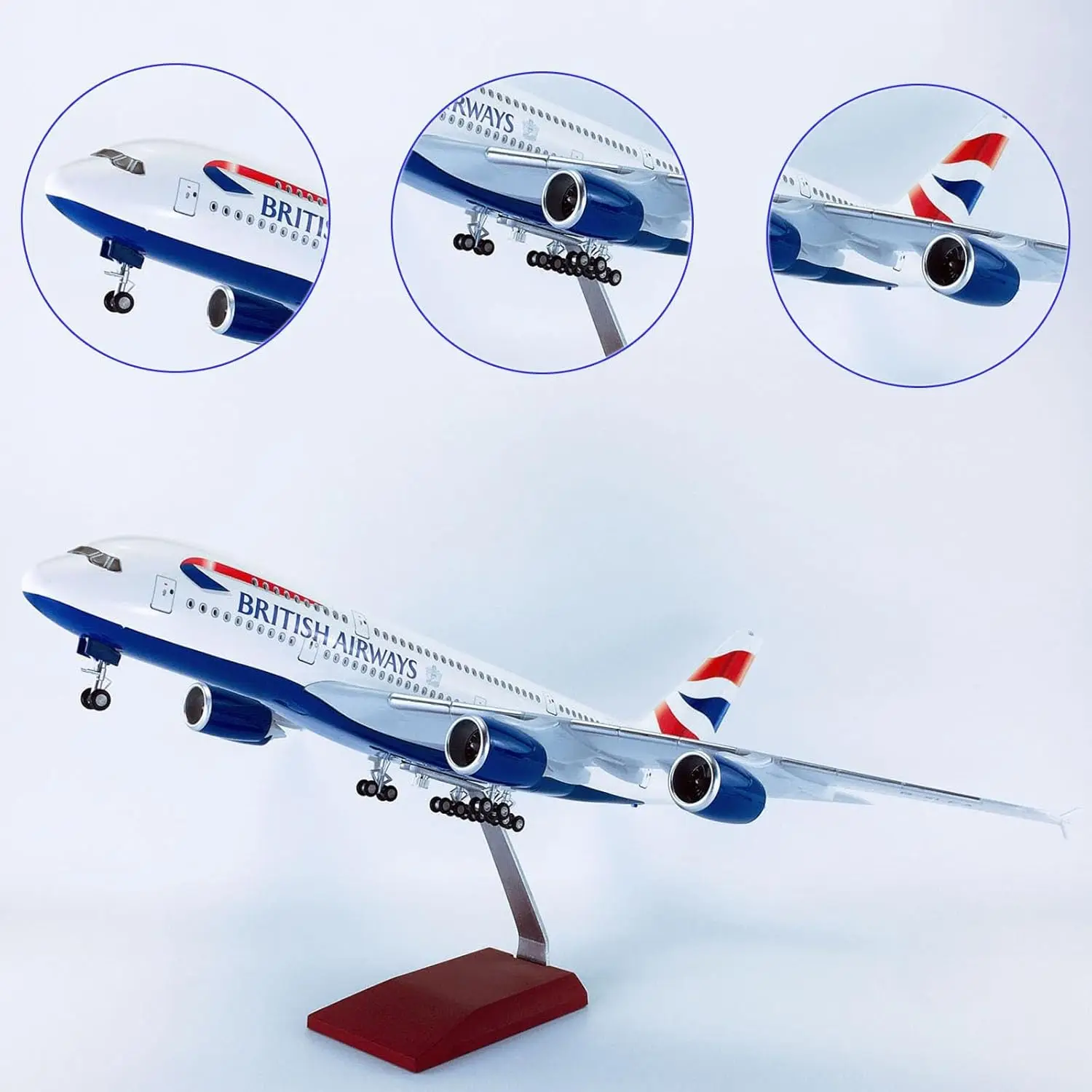 

A380 British Airways Model airplanes 47CM Resin Simulation Plane Model Static Scale Aircraft Display Ornaments