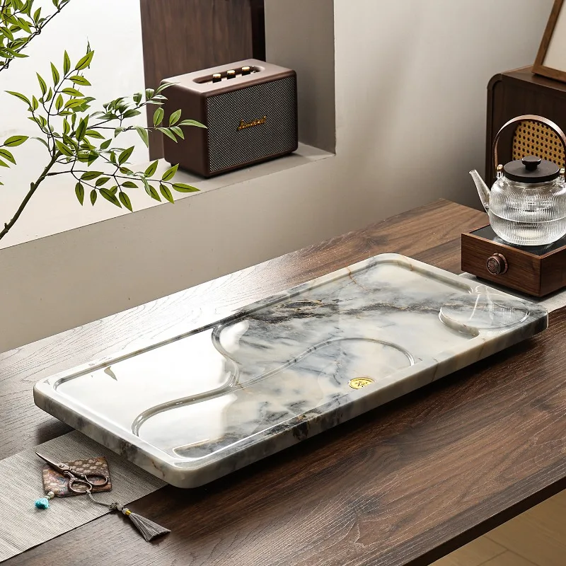 Marble Tableware Tea Tray Serving Decorative Ceramic Table Ceremony Tea Tray Hospitality Rectangle Bandejas Home Decorationgs