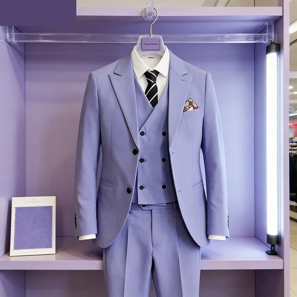 

Новейший мужской классический костюм-тройка Slim Fit: элегантный смокинг для жениха, для свадьбы, бизнеса и вечеринок (пиджак+жилет+брюки)