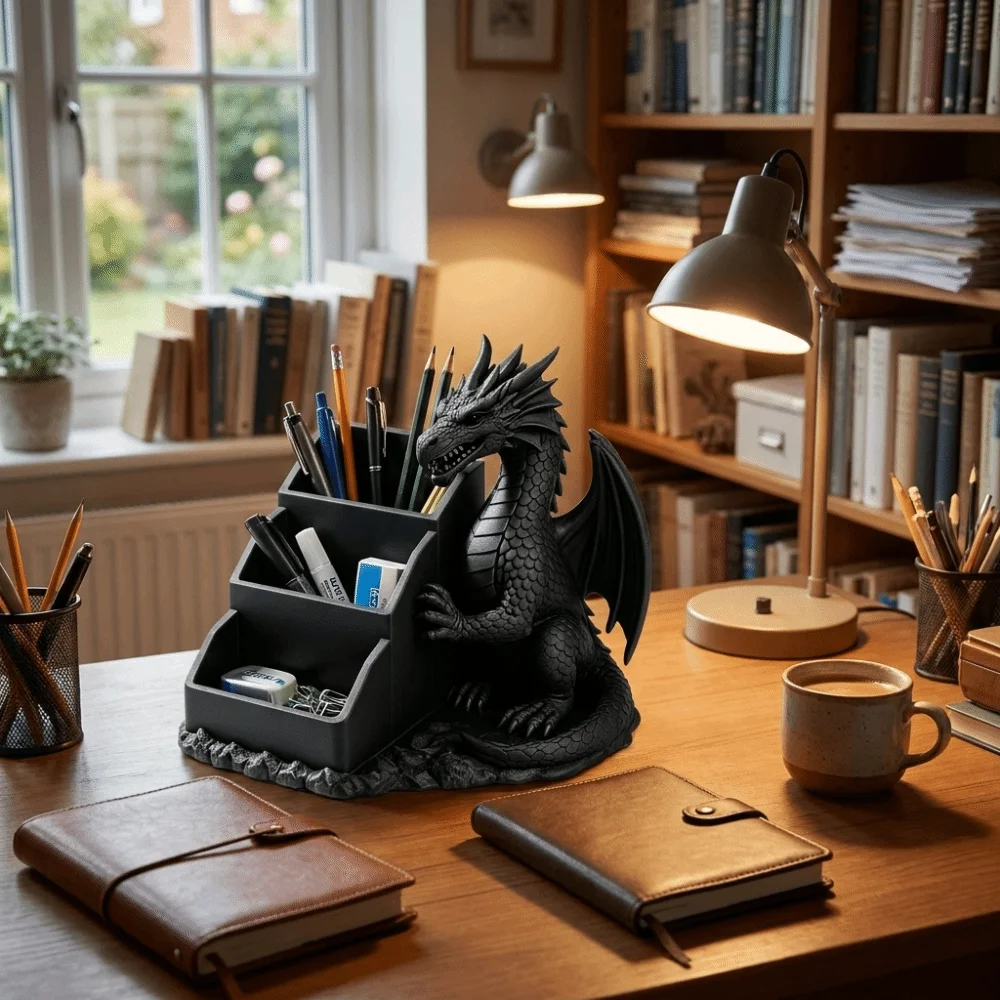 Jewelry Storage Organizer 3D Printed Dragon Storage Tray Unique Realistic Desktop Storage Box Plastic Toothbrush Rack Bookshelf
