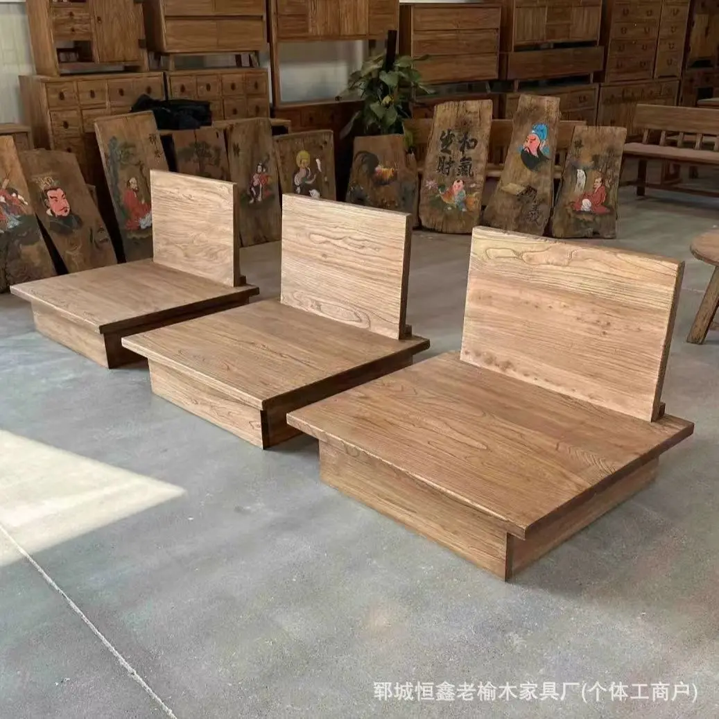 LTT solid wood tatami wooden board floor wooden sofa log large board super wide sofa chair