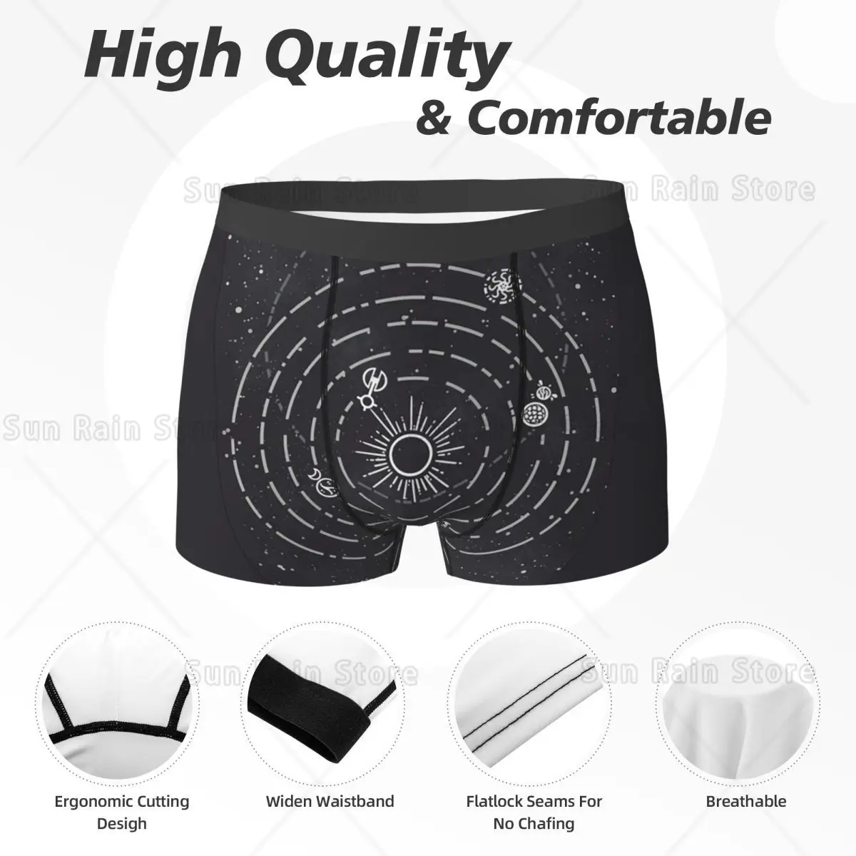 Cuecas boxer shorts exterior wilds sistema solar calcinha ventilar roupa interior masculina para homme homem namorado presente